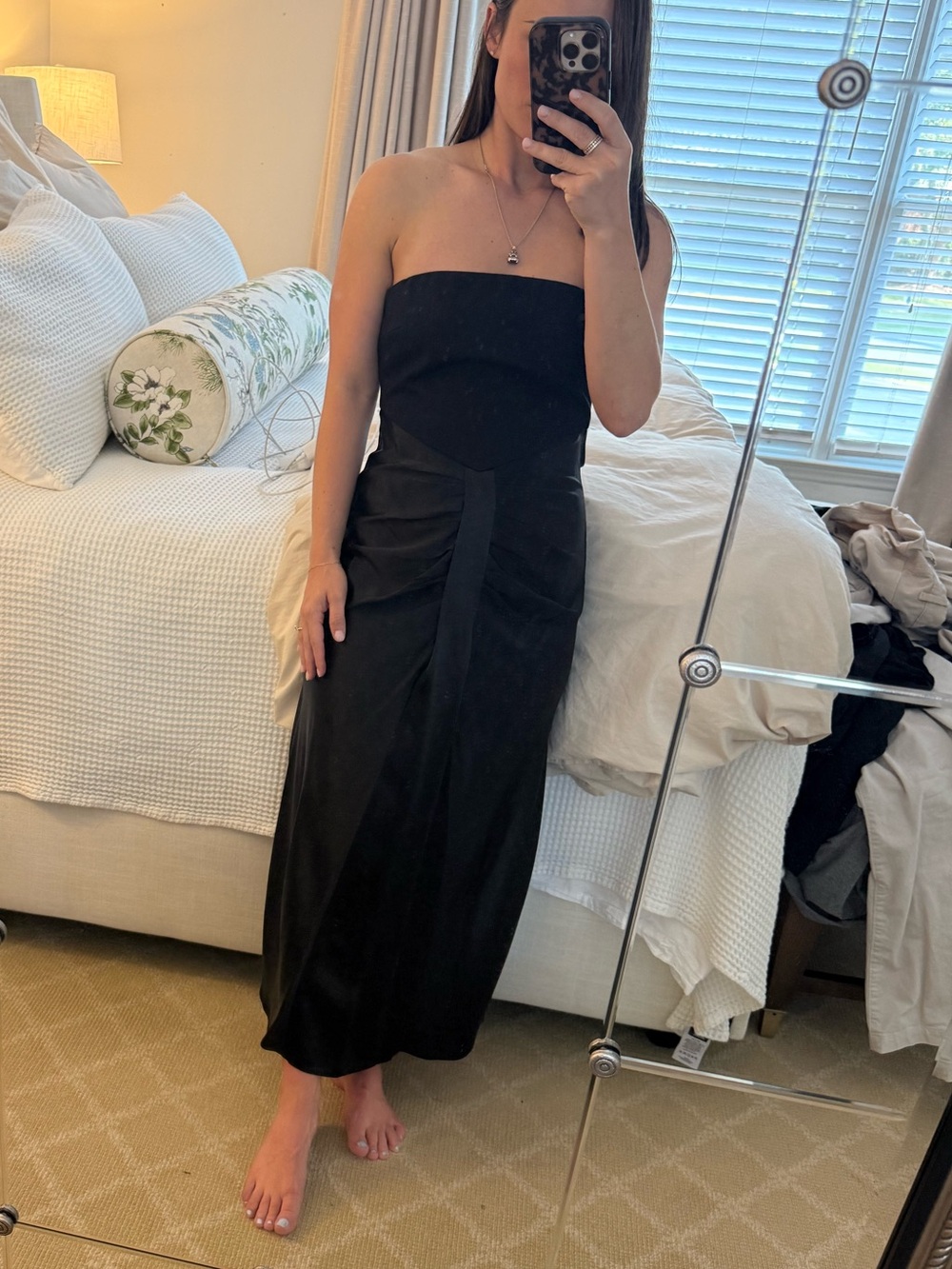 Staud Black Wayfair Midi Dress - Elegant Evening Style